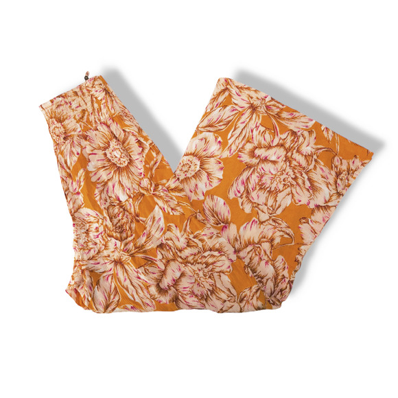 Band of the Free Arizona Floral Wide-Leg Palazzo Pants XS Gold Pink NWT - Picture 2 of 12